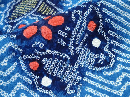 平和屋着物∴夏物　浴衣　有松鳴海絞り　舞蝶花文　綿　逸品　CABJ0025ng
