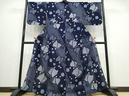 平和屋着物∴夏物　浴衣　有松鳴海絞り　舞蝶文　綿　逸品　未使用　CABJ0027ng