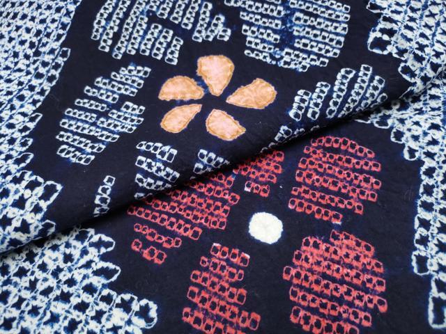 平和屋着物∴夏物　浴衣　有松鳴海絞り　舞花文　綿　逸品　CABJ0028ng