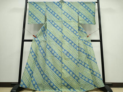 平和屋着物∴夏物　浴衣　有松鳴海絞り　蜘蛛絞り　斜線花文　綿　逸品　CABJ0031ng