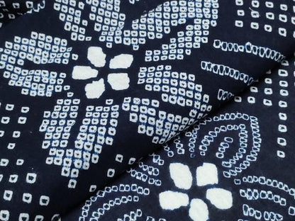 平和屋着物∴夏物　浴衣　有松鳴海絞り　流水花文　綿　逸品　CABJ0034ng