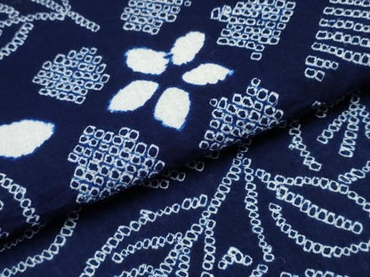 平和屋着物∴夏物　浴衣　有松鳴海絞り　枝花文　綿　逸品　CABJ0035ng