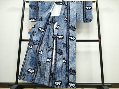 平和屋着物∴夏物　浴衣　有松鳴海絞り　笹竹文　綿　逸品　CABJ0037ng