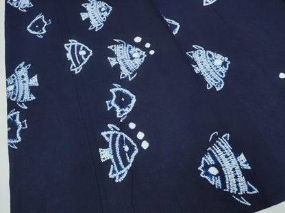 平和屋着物∴夏物　浴衣　有松鳴海絞り　熱帯魚　綿　逸品　CABJ0038ng