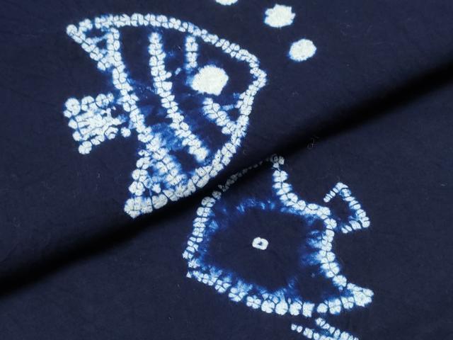 平和屋着物∴夏物　浴衣　有松鳴海絞り　熱帯魚　綿　逸品　CABJ0038ng