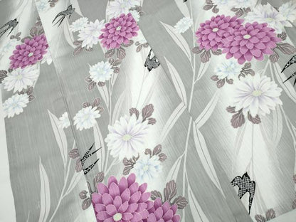 平和屋着物∴夏物　浴衣・つけ帯・下駄セット 　燕　枝菊文　綿　逸品　未使用　CABJ0043ng