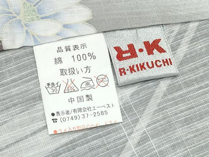 平和屋着物∴夏物　浴衣・つけ帯・下駄セット 　燕　枝菊文　綿　逸品　未使用　CABJ0043ng