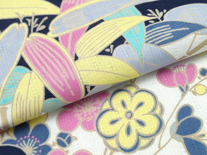 平和屋着物∴夏物　浴衣　松竹梅　綿　逸品　未使用　CABJ0044ng