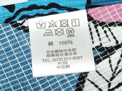 平和屋着物∴夏物　浴衣　綿紅梅　洋花文　綿　逸品　未使用　CABJ0048ng