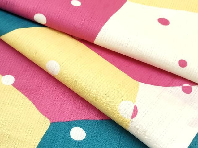 平和屋着物∴夏物　浴衣　切嵌文　綿　逸品　未使用　CABJ0049ng