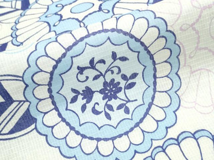 平和屋着物∴夏物　浴衣　綿紅梅　花丸文　綿　逸品　未使用　CABJ0050ng