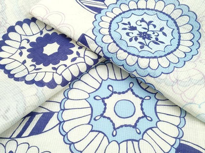 平和屋着物∴夏物　浴衣　綿紅梅　花丸文　綿　逸品　未使用　CABJ0050ng