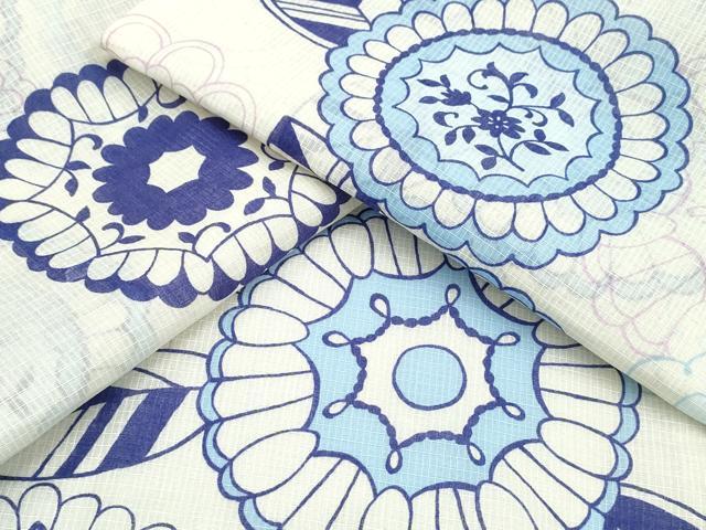 平和屋着物∴夏物　浴衣　綿紅梅　花丸文　綿　逸品　未使用　CABJ0050ng