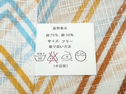 平和屋着物∴夏物　浴衣・小紋兼用　幾何学文様　綿麻　逸品　未使用　CABJ0054ng