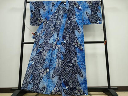 平和屋着物∴夏物　浴衣　吉祥舞花文　綿　逸品　CABJ0059ng