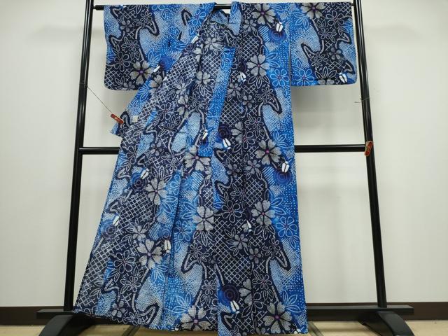 平和屋着物∴夏物　浴衣　吉祥舞花文　綿　逸品　CABJ0059ng
