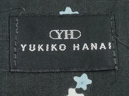 平和屋着物∴夏物　ファッションデザイナー 花井幸子　YUKIKO HANAI 　浴衣　菊文　黒地　綿　逸品　CABJ0063ng