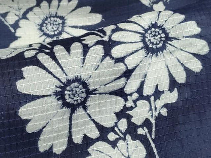 平和屋着物∴夏物　浴衣・小紋兼用　絹紅梅　手縫い　枝菊文　絹綿　逸品　CABJ0064ng