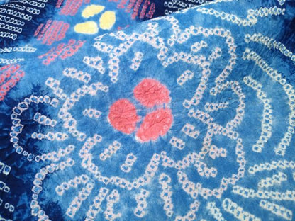 平和屋着物∴夏物　浴衣　有松鳴海絞り　流水花文　綿　逸品　CABJ0067ng