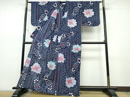 平和屋着物∴夏物　浴衣　有松鳴海絞り　籠目花間道　綿　逸品　未使用　CABJ0069ng