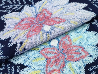 平和屋着物∴夏物　浴衣　有松鳴海絞り　籠目花間道　綿　逸品　未使用　CABJ0069ng