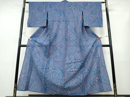 平和屋着物∴夏物　浴衣　有松鳴海絞り　杜若　綿　逸品　CABJ0071ng