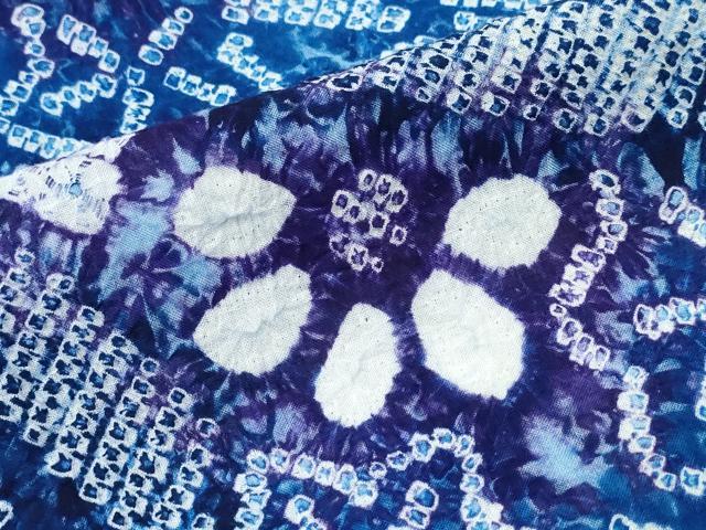 平和屋着物∴夏物　浴衣　有松鳴海絞り　枝花文　綿　逸品　CABJ0072ng