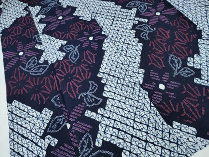 平和屋着物∴夏物　浴衣　有松鳴海絞り　枝花文　綿　逸品　未使用　CABJ0075ng