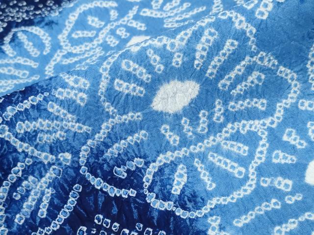 平和屋着物∴夏物　浴衣　有松鳴海絞り　霞舞花文　綿　逸品　CABJ0076ng