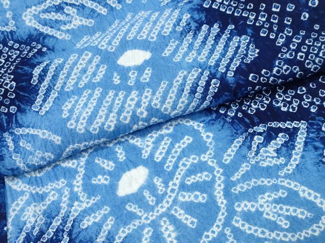 平和屋着物∴夏物　浴衣　有松鳴海絞り　霞舞花文　綿　逸品　CABJ0076ng
