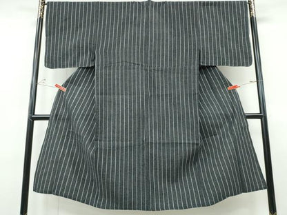 平和屋着物∴夏物　男性　浴衣　吉祥間道　黒地　綿　逸品　CABJ0093ng