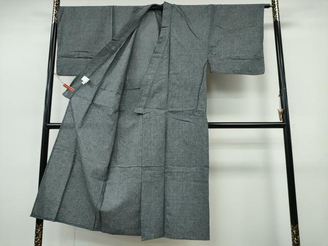平和屋着物∴夏物 阿波しじら織 男性 浴衣 縞 綿 逸品 CABJ0094ng