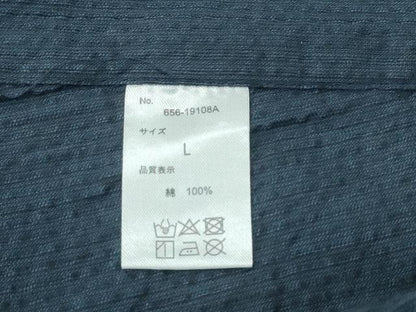 平和屋着物∴夏物　阿波しじら織　男性　浴衣　濃紺色　綿　逸品　CABJ0095ng