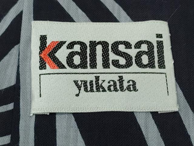 平和屋着物∴世界的ファッションデザイナー　山本寛斎　kansaiブランド　夏物　浴衣　注染　手縫い　吉祥文　日本製　綿　逸品　CABJ0096ng