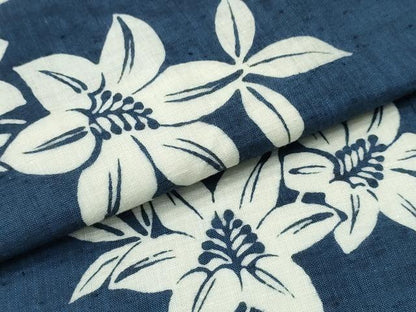 平和屋着物∴夏物　浴衣　注染　枝花文　日本製　綿　逸品　CABJ0099ng