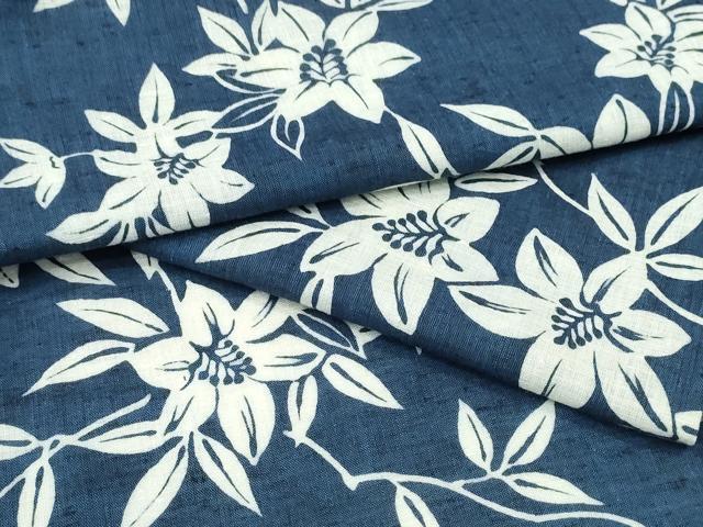 平和屋着物∴夏物　浴衣　注染　枝花文　日本製　綿　逸品　CABJ0099ng