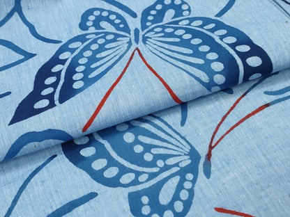 平和屋着物∴夏物　浴衣　注染　舞蝶文　綿　逸品　未使用　CABJ0100ng