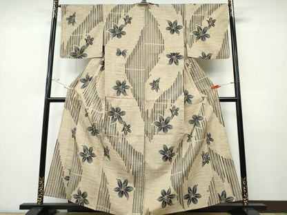 平和屋着物∴夏物　浴衣　注染　舞花文　綿　逸品　CABJ0101ng