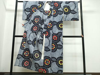 平和屋着物∴夏物　浴衣　有松鳴海絞り　菊唐草文　綿　逸品　CABJ0102ng