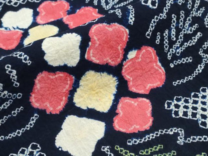 平和屋着物∴夏物　浴衣　有松鳴海絞り　枝牡丹　綿　逸品　CABJ0108ng
