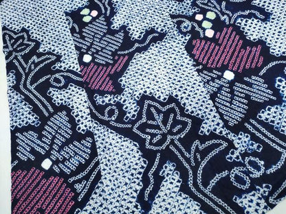 平和屋着物∴夏物　浴衣　有松鳴海絞り　葡萄蔦の葉文　綿　逸品　CABJ0109ng