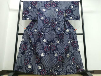平和屋着物∴夏物　浴衣　有松鳴海絞り　花丸文　綿　逸品　CABJ0114ng