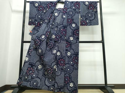 平和屋着物∴夏物　浴衣　有松鳴海絞り　花丸文　綿　逸品　CABJ0114ng