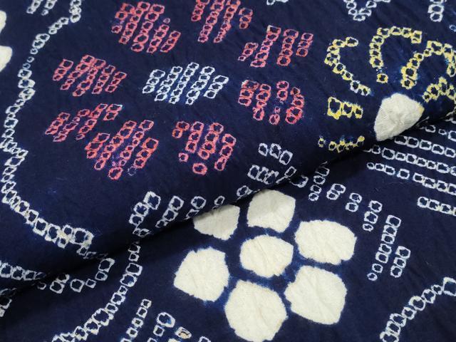 平和屋着物∴夏物　浴衣　有松鳴海絞り　花丸文　綿　逸品　CABJ0114ng