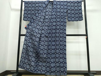 平和屋着物∴夏物　浴衣　有松鳴海絞り　天井菱文　綿　逸品　CABJ0116ng