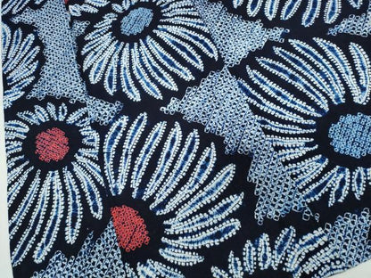 平和屋着物∴夏物　浴衣　有松鳴海絞り　舞菊文　綿　逸品　CABJ0124ng