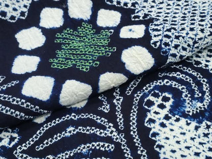 平和屋着物∴夏物　浴衣　有松鳴海絞り　花唐草文　綿　逸品　CABJ0128ng