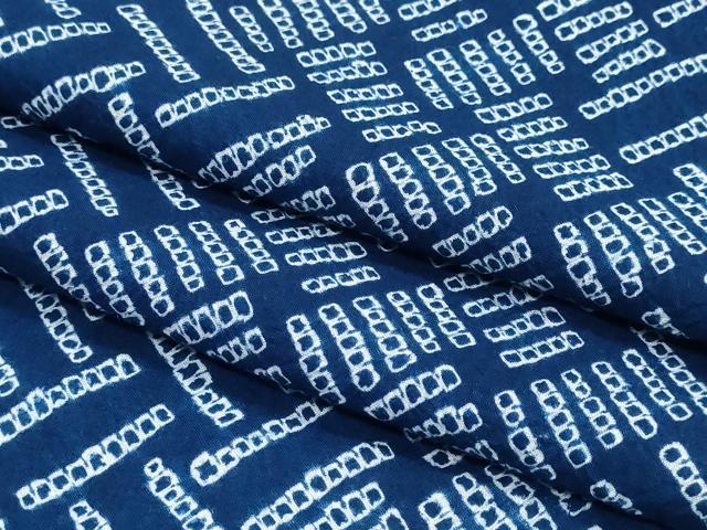 平和屋着物∴夏物　浴衣　有松鳴海絞り　幾何学文様　綿　逸品　CABJ0129ng