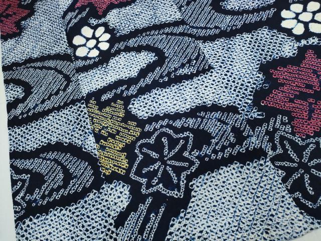 平和屋着物∴夏物　浴衣　有松鳴海絞り　竜田川　綿　逸品　CABJ0130ng