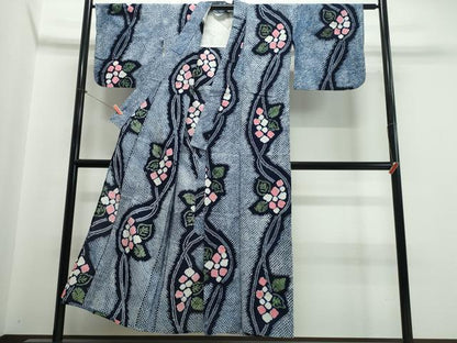 平和屋着物∴夏物　浴衣　有松鳴海絞り　枝花文　綿　逸品　CABJ0131ng